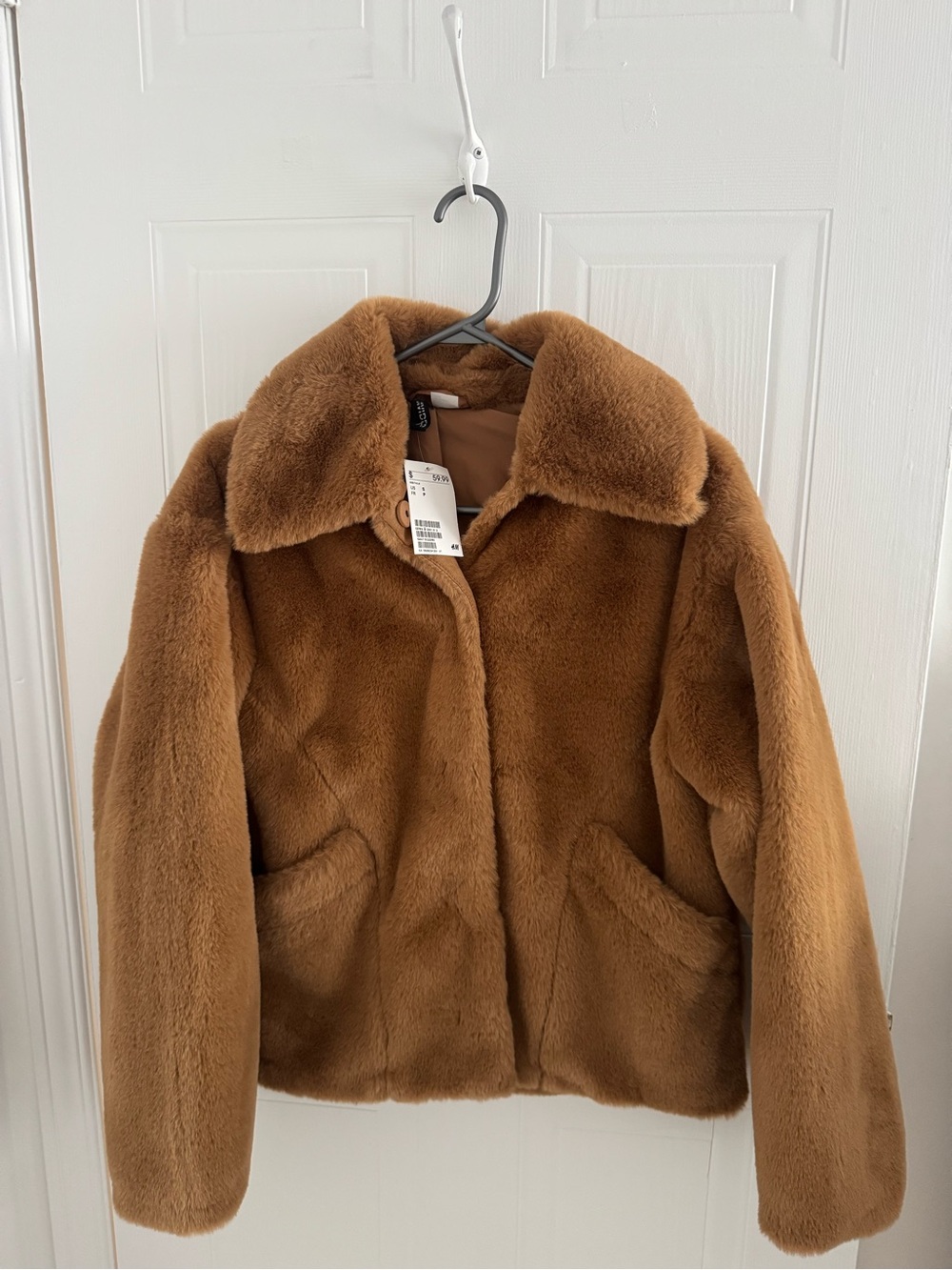 H&M Chestnut Brown Teddy Faux Fur Jacket